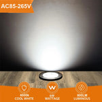 Spot LED noir moderne étanche IP68 fixé vis extérieur 6W 85 265V