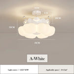 lampe suspendue moderne nuage blanche rose pâle brillante chaînes led minimaliste chambre enfant filles