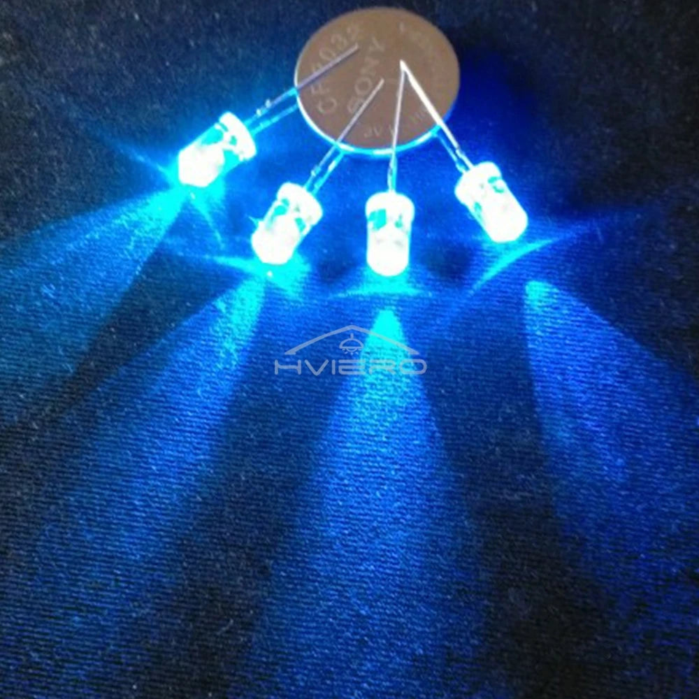 lot diodes led 5mm rondes transparentes blanc rouge jaune vert bleu kit bricolage