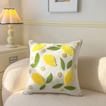 taie d'oreiller carrée fleur motif moderne polyester coton 45x45cm blanc