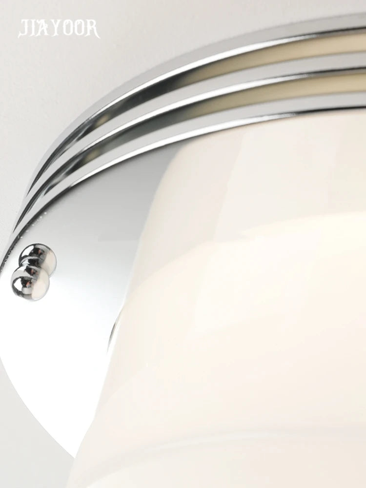 lampe moderne blanc chrome verre opaque 30cm 40cm LED 3000K 4500K 6000K(touches)