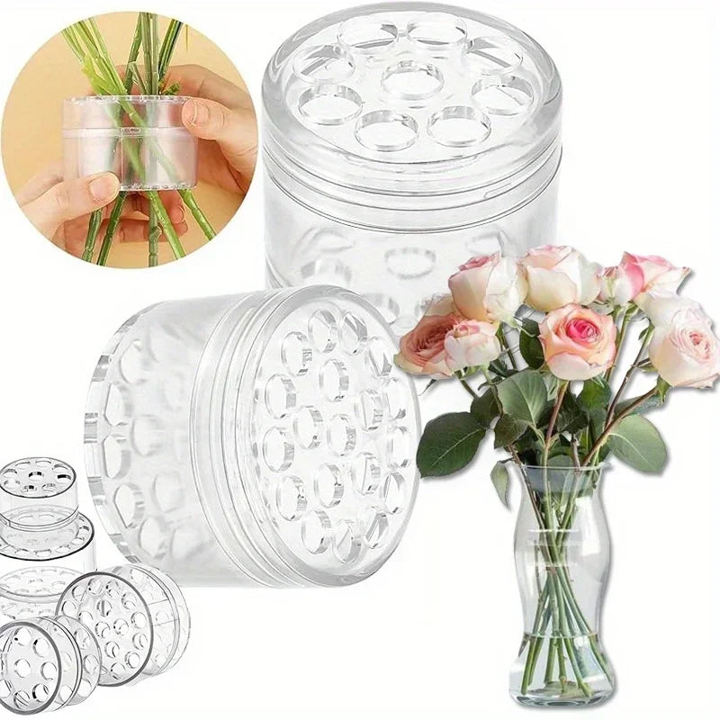 support fleurs transparent moderne perforé adhésif diy 2pcs 4pcs vase