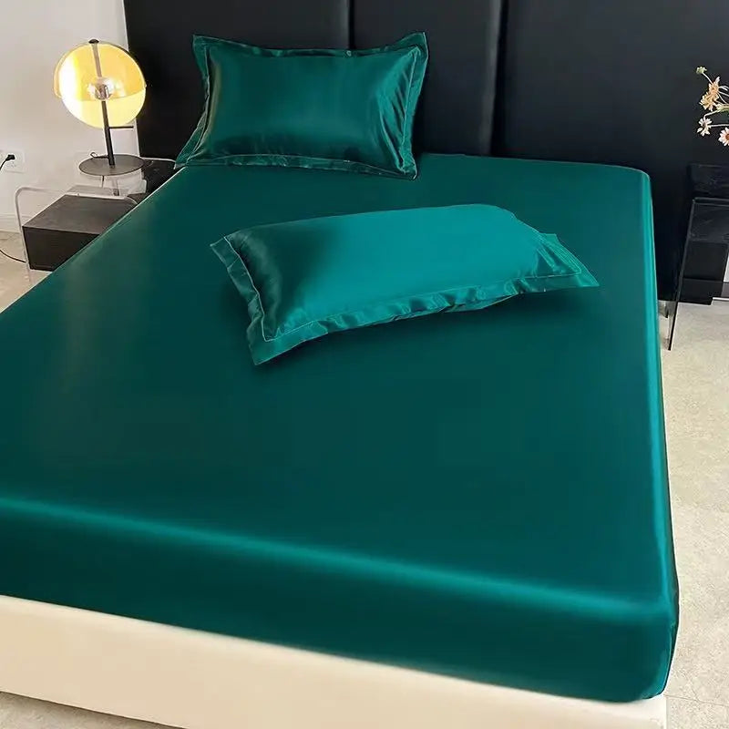 drap housse élastique satiné matelas double lit simple coton moderne couleur unie élégante