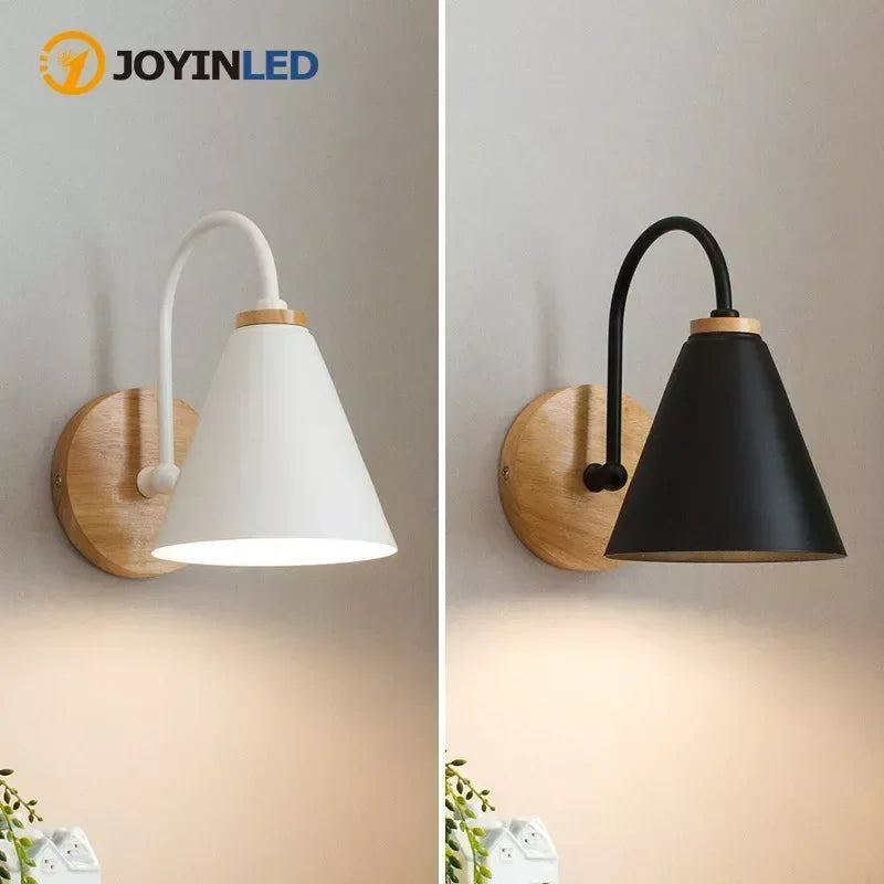 applique murale moderne bois blanc noir éclairage quotidien minimaliste fixée mur led chambre cuisine