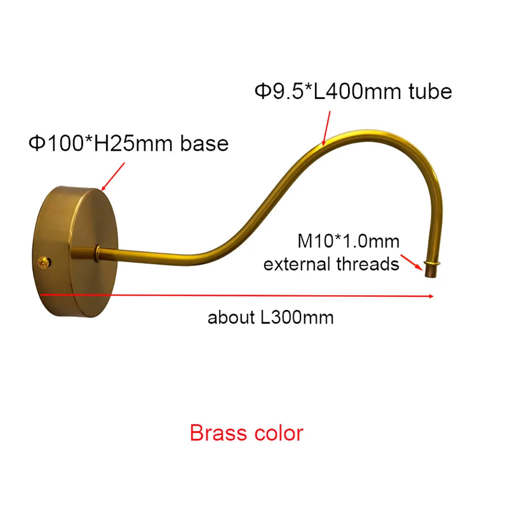 tube flexible or noir embout fileté m10 base circulaire lampe e27 moderne vis fixation