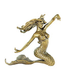 statuette sirène dorée peau poisson cheveux ondulés classique décoration maison artisanat figurine miniatureOpaqueDecorationArtCraftFigureMiniature