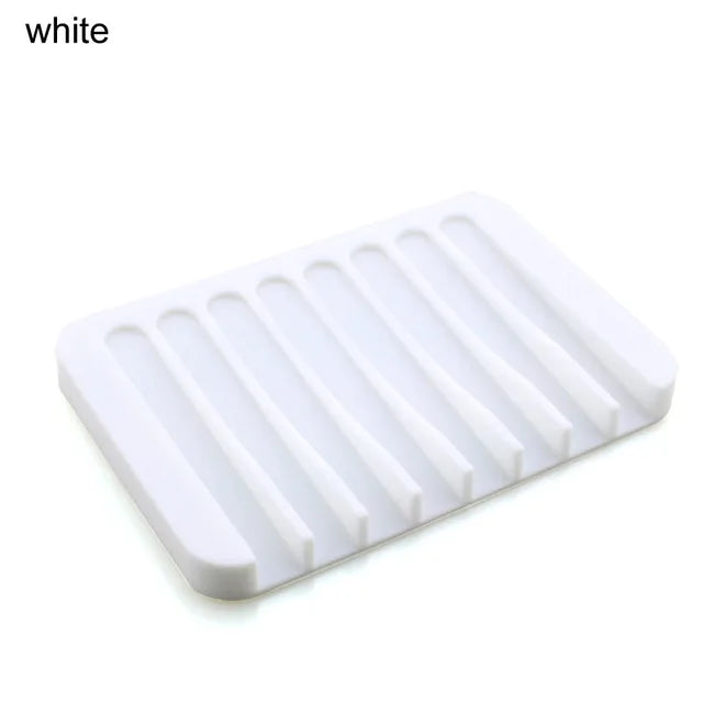 support savon silicone blanc gris rayures moderne facile nettoyer douche salle bain