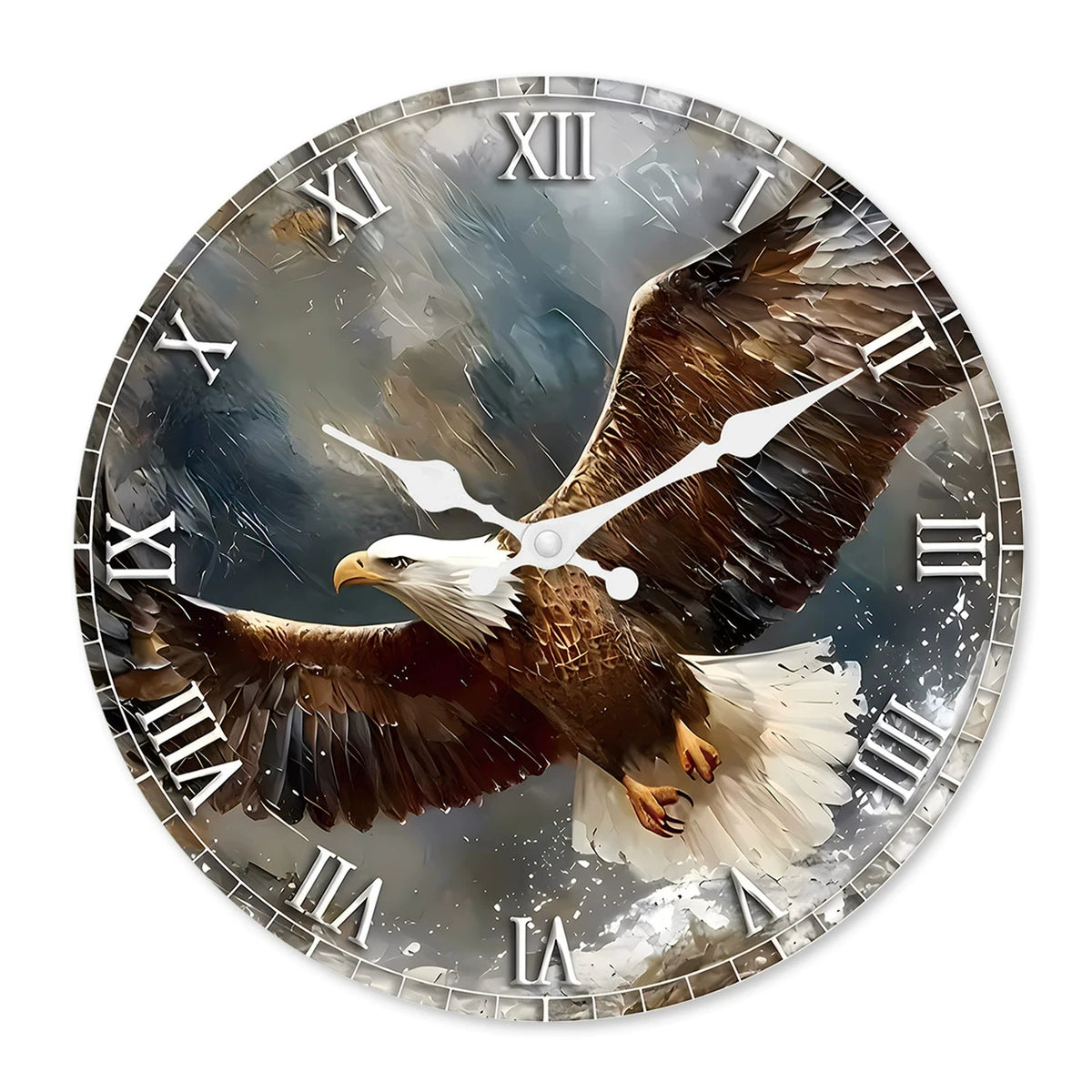 horloge murale bois or beige blanc bouddha lotus chiffres romains classique deco chambre salon