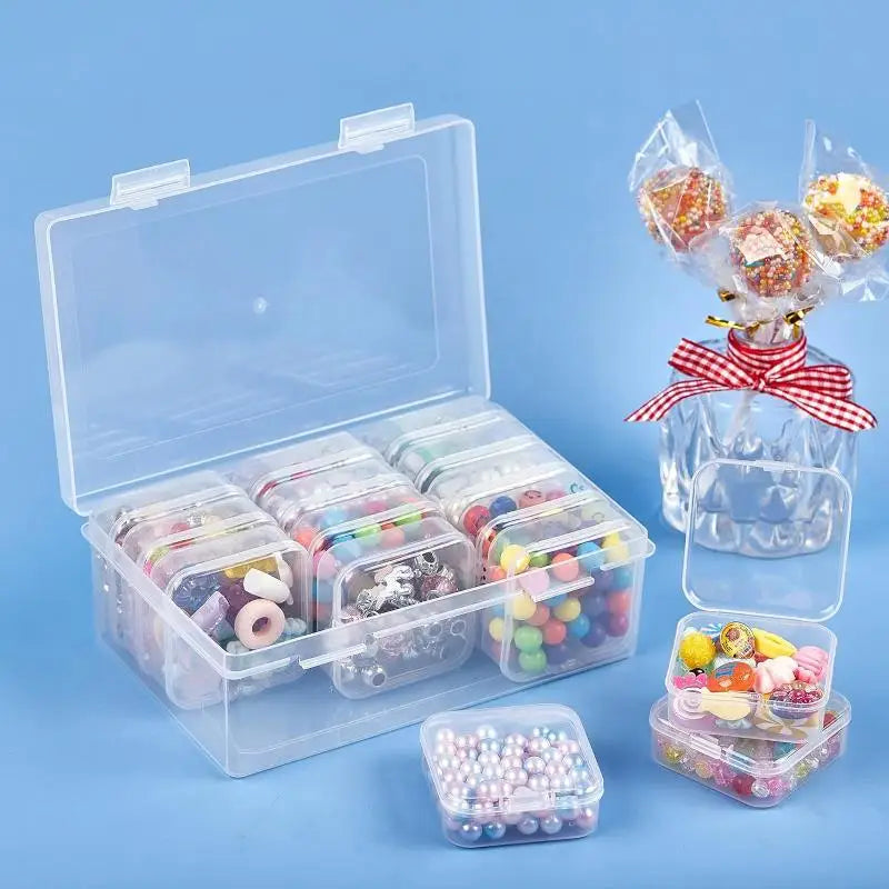boîtes rangement transparentes modernes poignées petites boîtes organisation bijoux artisanat