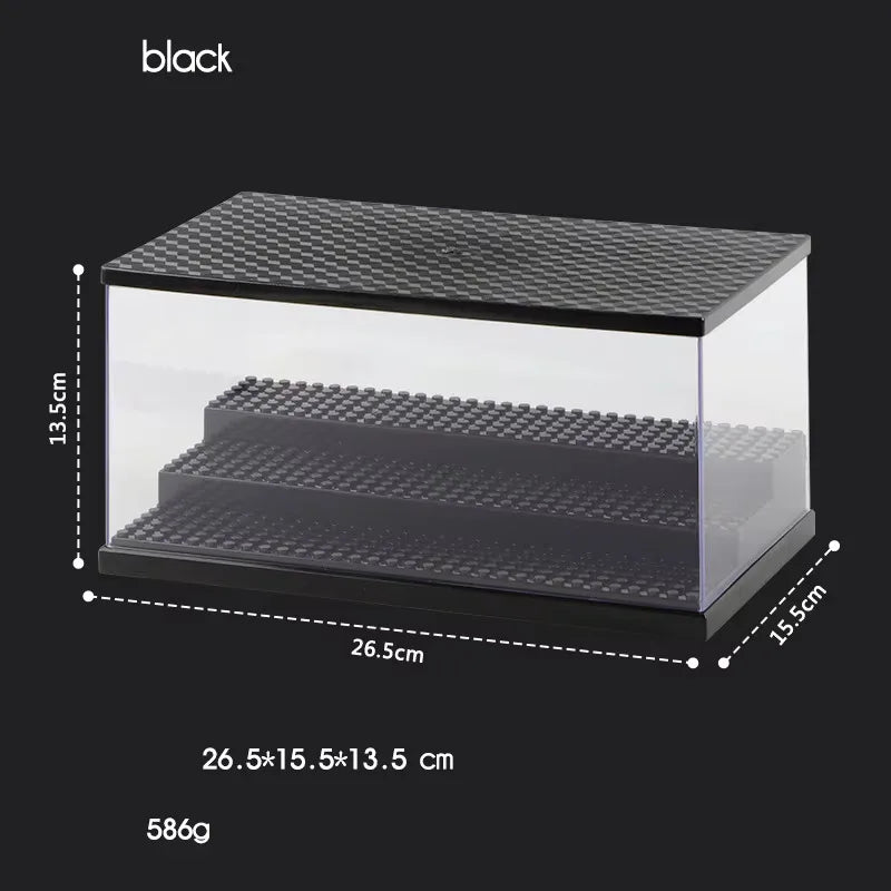 présentoir vitrine figurines lego noir gris transparent moderne lumière respectueux environnement pliable stockage organisateur