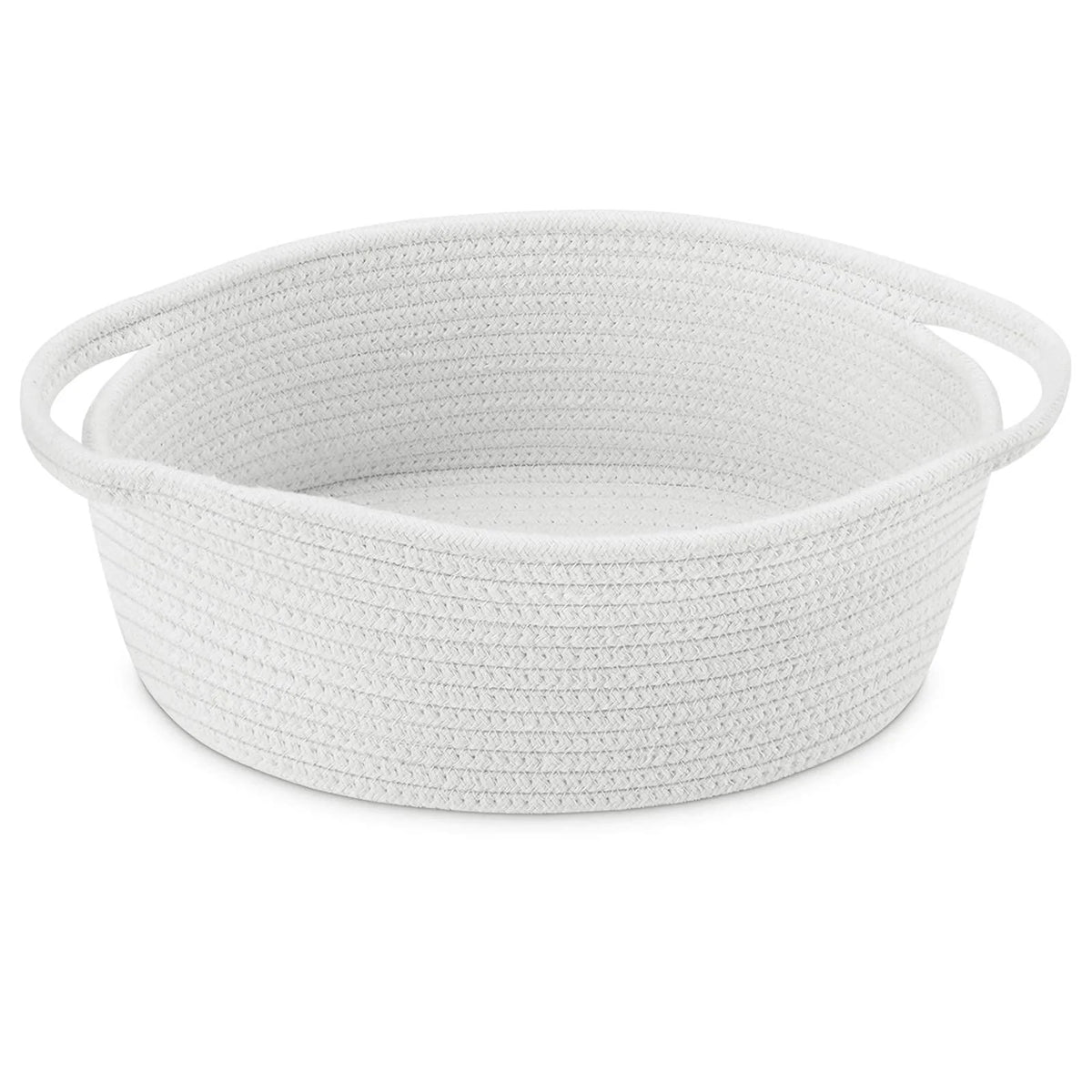 corbeille tissée blanche moderne poignées rangement décoration jouets animaux casa vases bougies