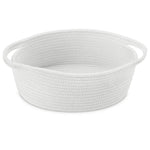 corbeille tissée blanche moderne poignées rangement décoration jouets animaux casa vases bougies