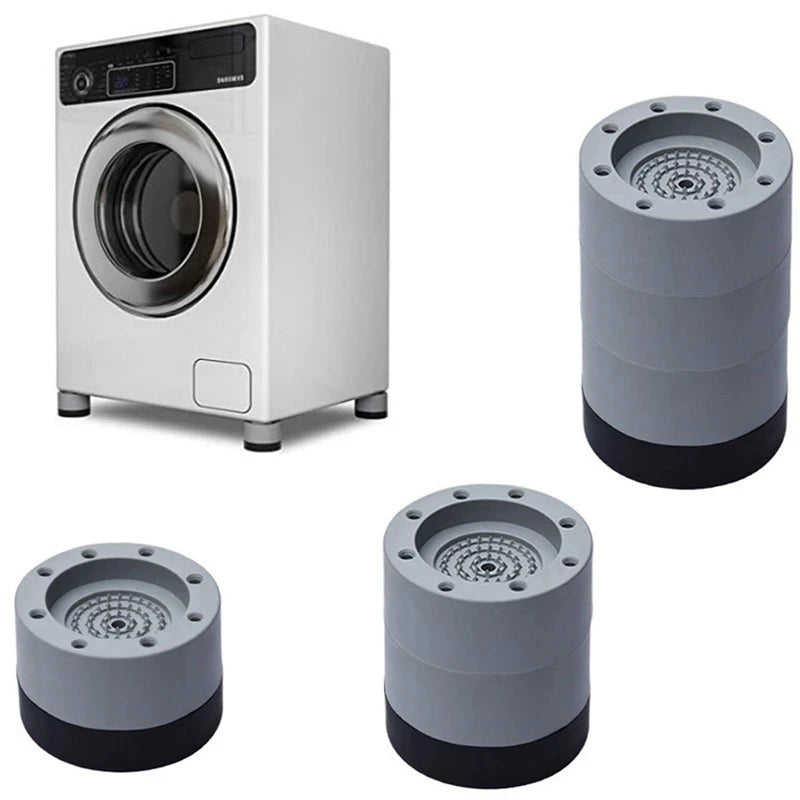 supports anti vibration machine laver pièces gris noir surface perforée base caoutchouc antidérapants