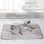 tapis quilted rafraichissant moderne chat bleu clair gris confortable été 40x30cm 50x40cm