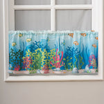 rideau floral papillon polyester semi transparent romantique naturel cuisine blanc violet vert rose bleu