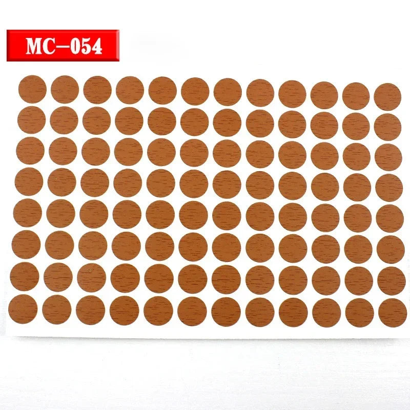 autocollants marron doré vis décoration tiroir meuble bois texture points circulaires résistants eau 96pcs