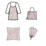 tissu brocart rose or motifs floraux semi transparent résistant élégant robe sac main