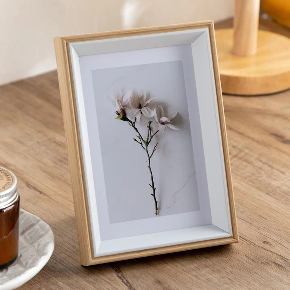 cadre photo bois decoratif minimaliste blanc beige clair photo frame stand 10 inch