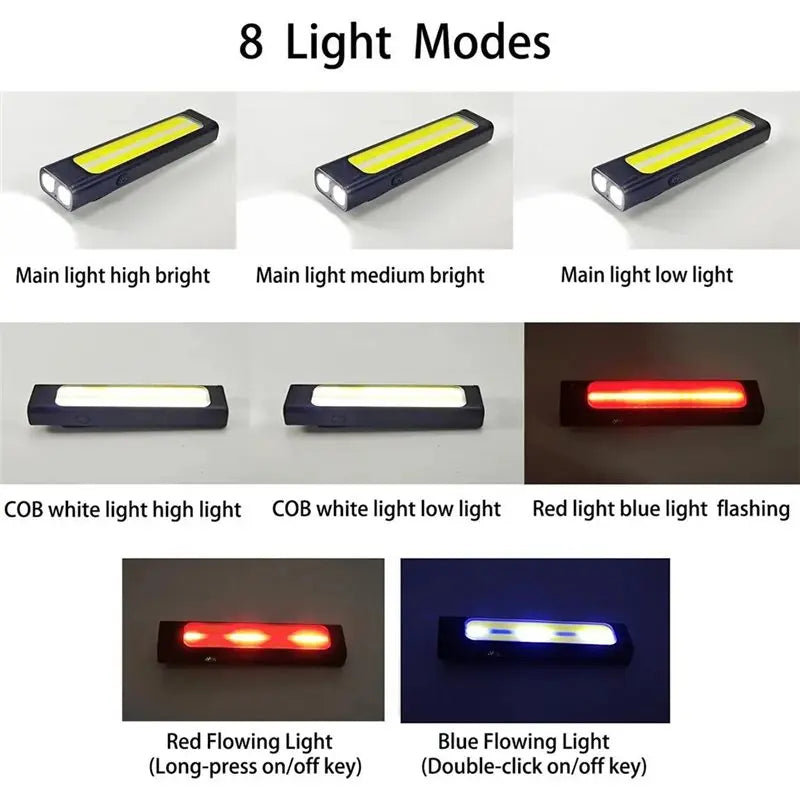 torche led rechargeable lumineuse camping extérieur clips usb magnectique haute luminosité