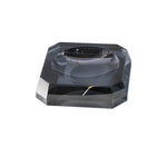 support savon moderne élégant transparent facettes géométriques contemporain or noir