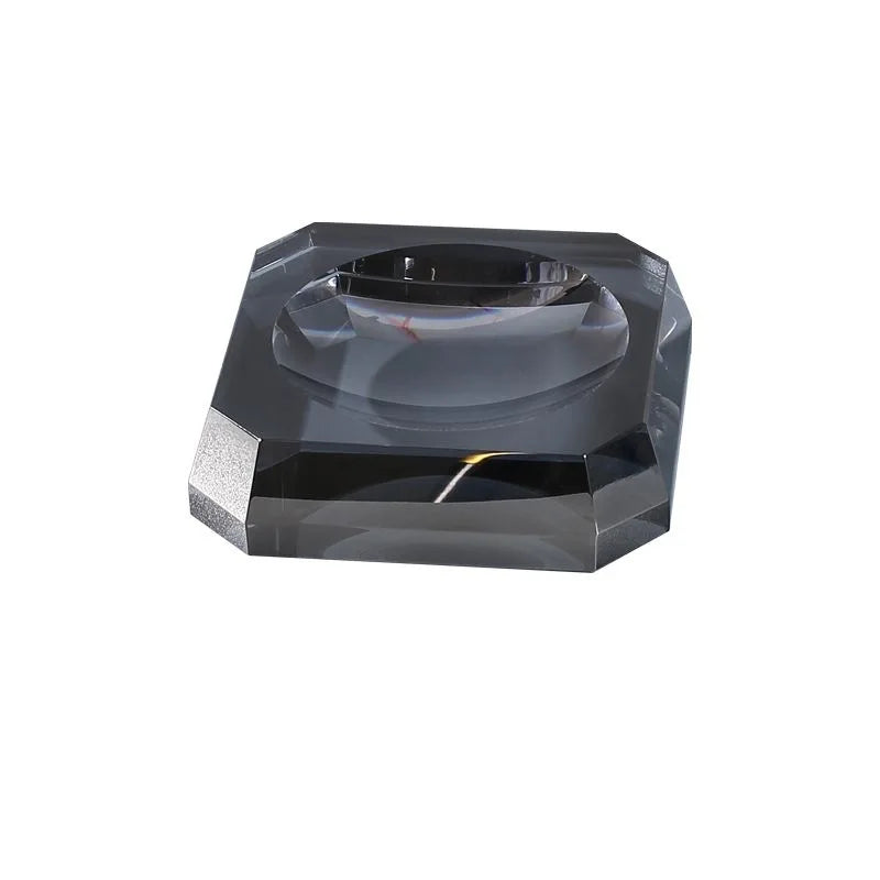 support savon moderne élégant transparent facettes géométriques contemporain or noir