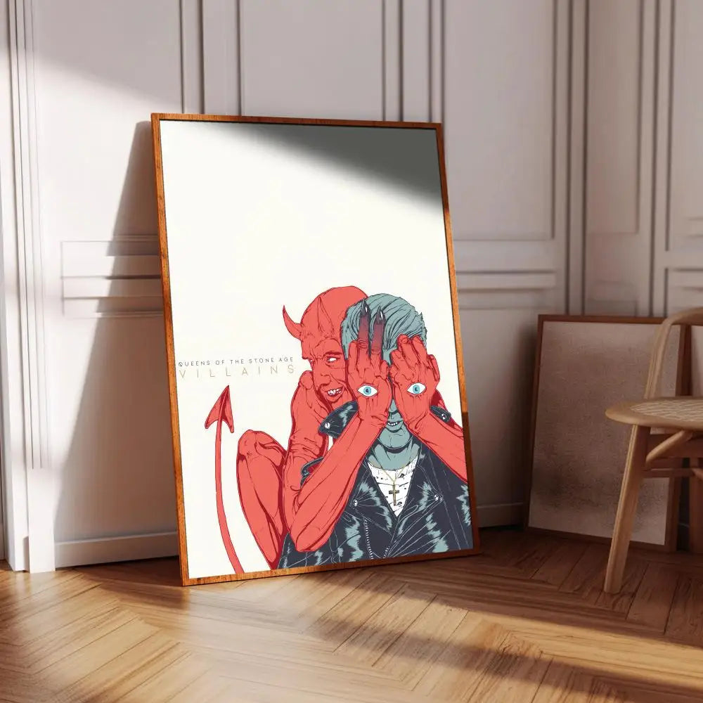 affiche murale cadre artistique gothique illustration graphique musique noir rouge blanc décoration