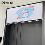 rideau porte romain animal kawaii ours panda chiot frange blanche decoration enfantine