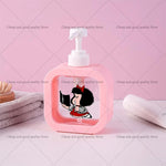 distributeur savon liquide rose personnages animés transparent moderne 300ml rechargeable
