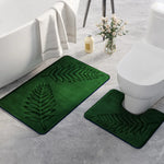 tapis bain moderne feuille palmier vert foncé noir bleu marine gris clair