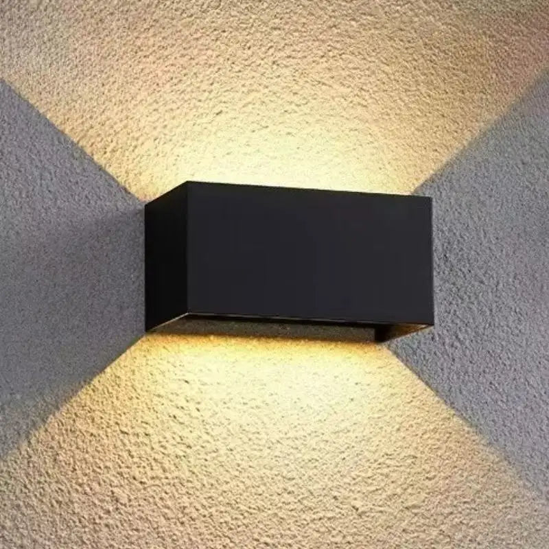 Éclairage mural led moderne 24w noir blanc imperméable ip65 extérieur contemporain aluminium