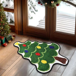 tapis arbre noël antidérapant fibre polyester résistant rides extérieur porte sol festive