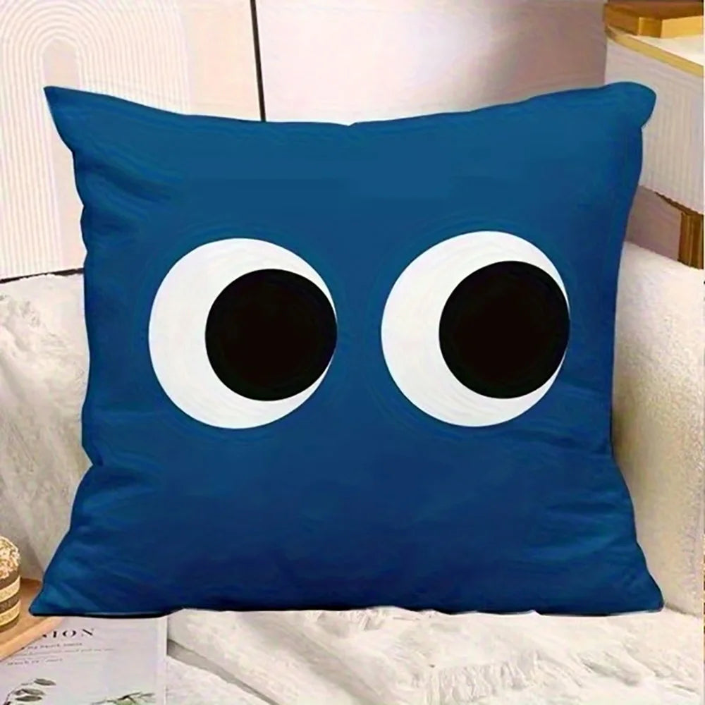 taies d'oreiller cartoon couleurs vives yeux sourires motifs opaques polyester peacheskin 40x40cm 45x45cm 50x50cm