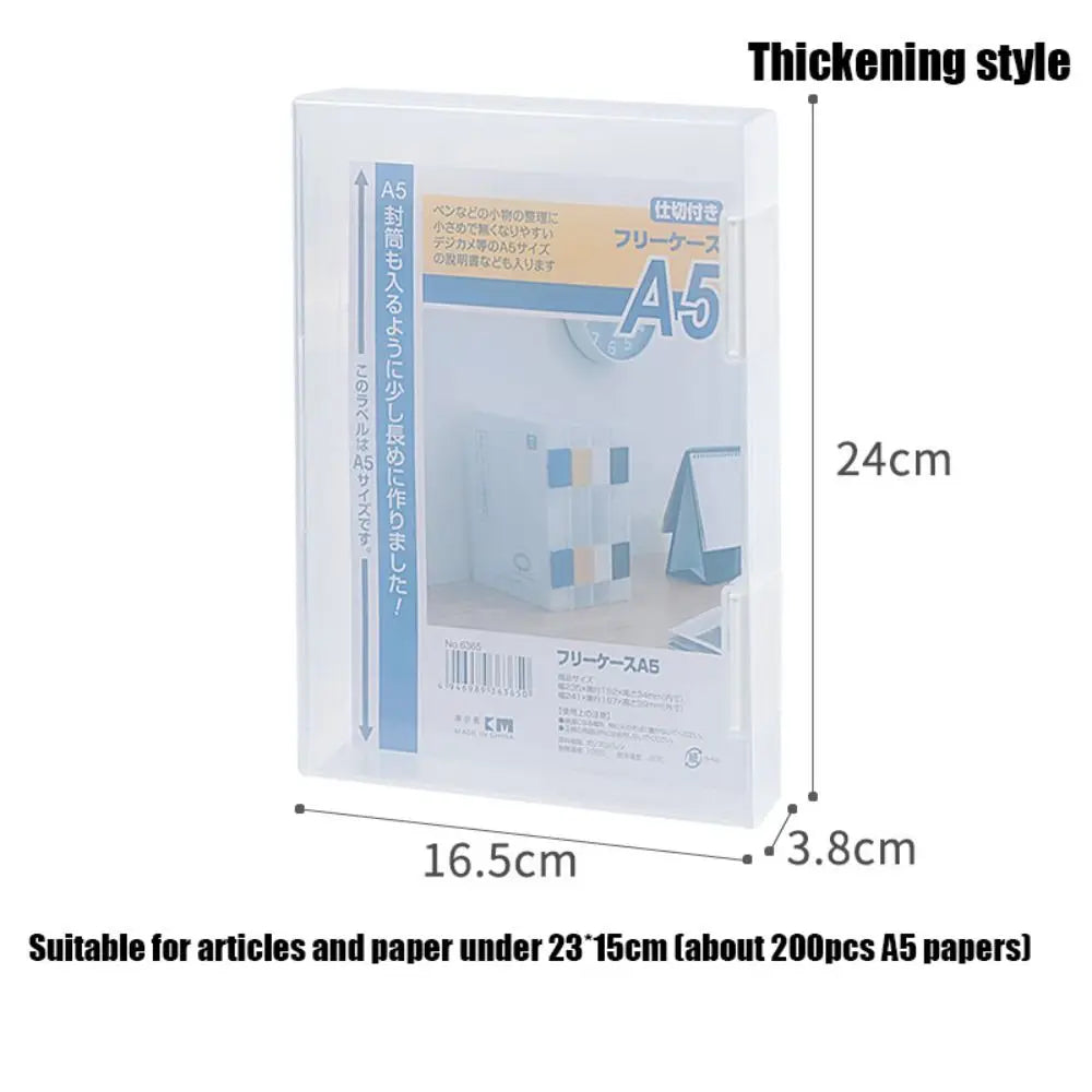 boîte rangement transparente documents clips moderne organisation dossiers a4 a5 plastique durable portable