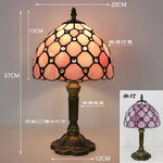 lampe table art nouveau tiffany multicolore base sculptée interrupteur bouton