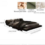 lit moderne gris carreaux 180x200cm bois oreillers draps couverture chambre