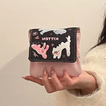 sac rangement réutilisable polyester rose noir blanc moderne mignon dessins animaux crèmes pinceau boîte
