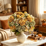 décoration intérieure bouquet fleurs artificielles rose chrysanthème mariage anniversaire élégant moderne festive