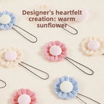 fixations couverture fleurs tournesols rose bleu beige blanc floral mignon texturées aiguille coud crochet