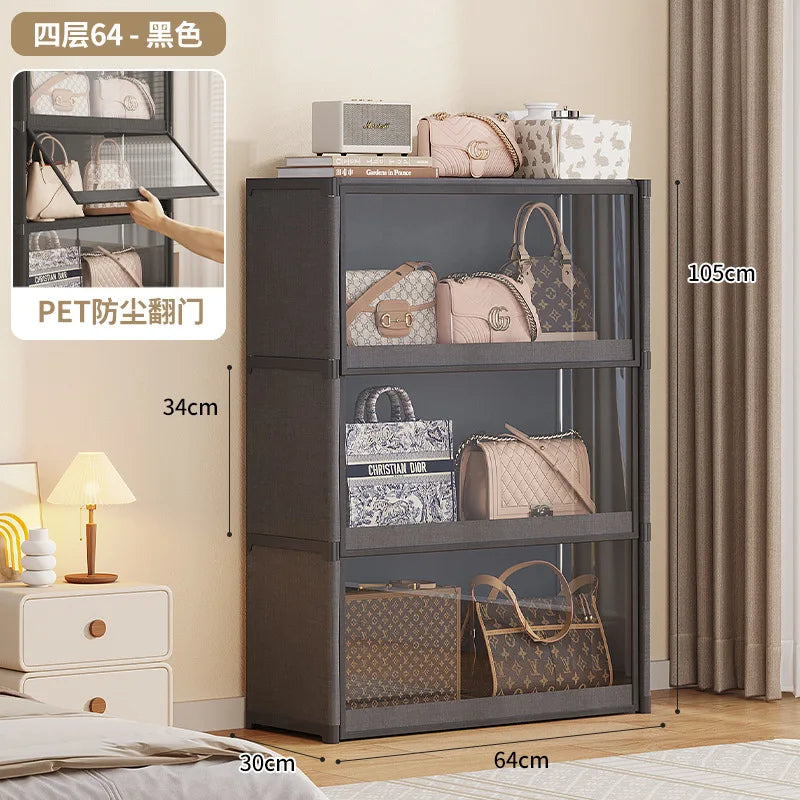 étagère bagages moderne acier inoxydable blanc anti poussière niveaux 42 cm