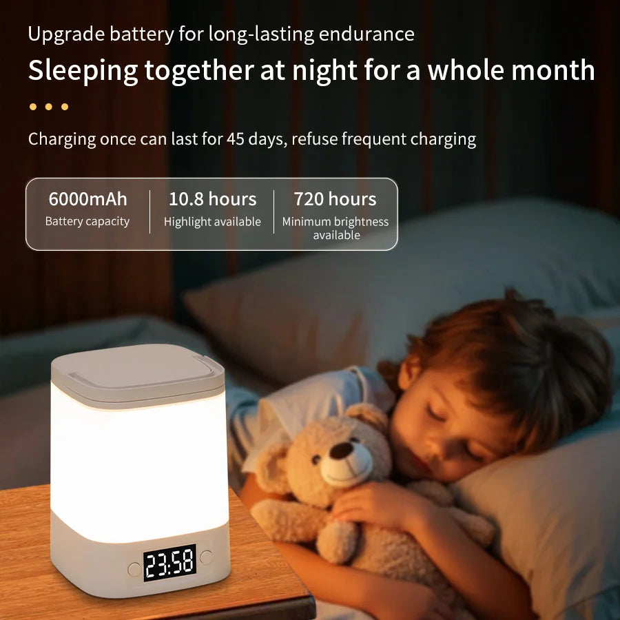lampe portable rechargeable veilleuse télécommande gris blanc protection yeux chambre enfant sommeil