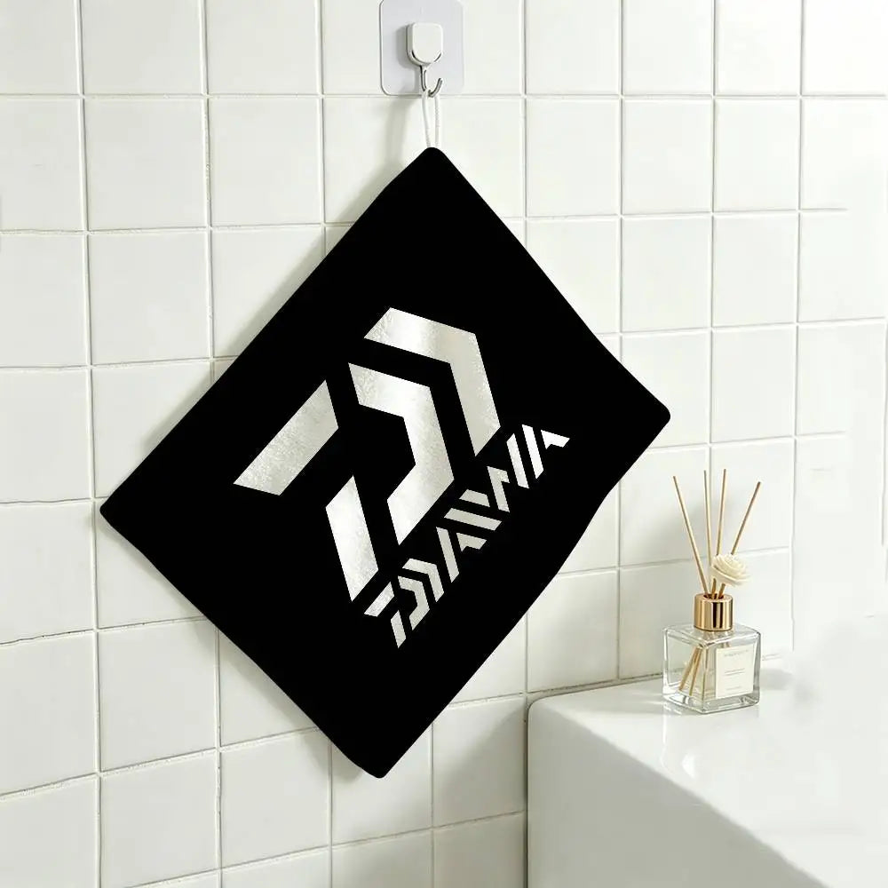 gant toilette noir bleu blanc logo daiwa motif floral durable maison restaurant