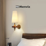 lampe murale conique moderne bois blanc éclairage ambiant chambre salon