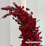 Décoration murale arche fleurs artificielles rouge moderne mariage anniversaire événementiauxextérieur