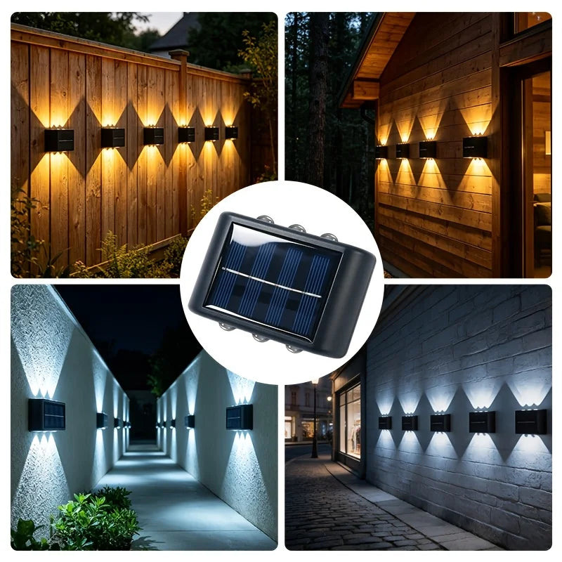 appliques murales solaires led modernes noires étanches leds intégrées extérieurambiante jardin terrace cloison moderne