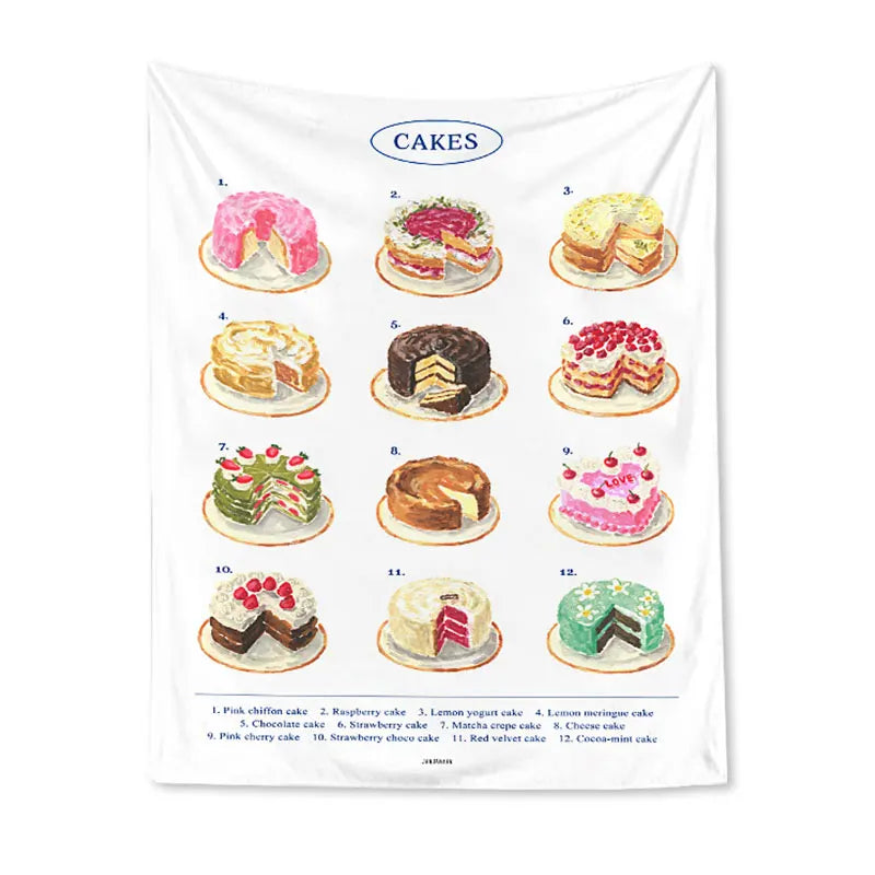 serviettes cuisine blancs illustrations gâteaux pains clips colorées
