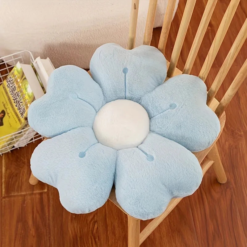 coussin fleur peluche rose clair blanc bleu orange gris moderne doux mousse pu polyester