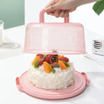 boîte gâteaux transparente moderne poignée muffins gâteau fruits frais blanc rose