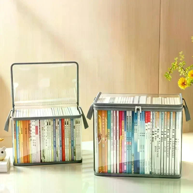 boîtes rangement disques compacts gris clair moderne pratique poignées détachables organisation domestique sans poussière