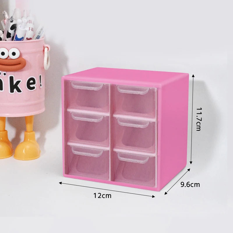 boîtes rangement tiroirs transparentes violet rose blanc organisation pratique moderne