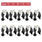 clips fixation blanc nickel moderne acier inoxydable t5 t6 t8 t10 t12 led